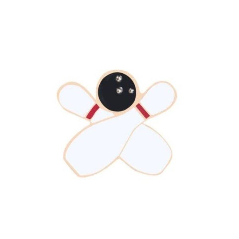 Bowling Pins and Ball Pin Brooch Bowl